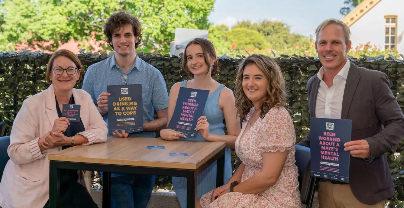 Susan Templeman, Youth Advisory members and Simon - drinkwise never have I ever