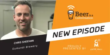 Beer is a Conversation banner with a photo of Chris Sheehan from Eumundi Brewing Company